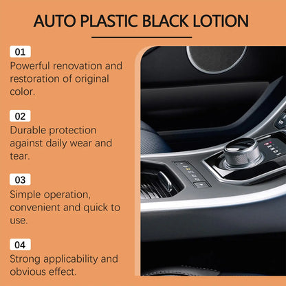Plastic Restorer for Cars – Trim & Interior Plastic Revitalizer with Applicator Pad